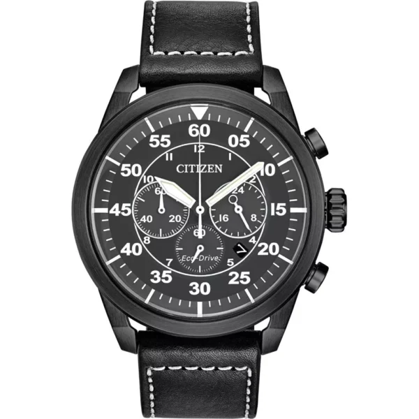 Citizen Avion Black Chronograph Watch 44mm