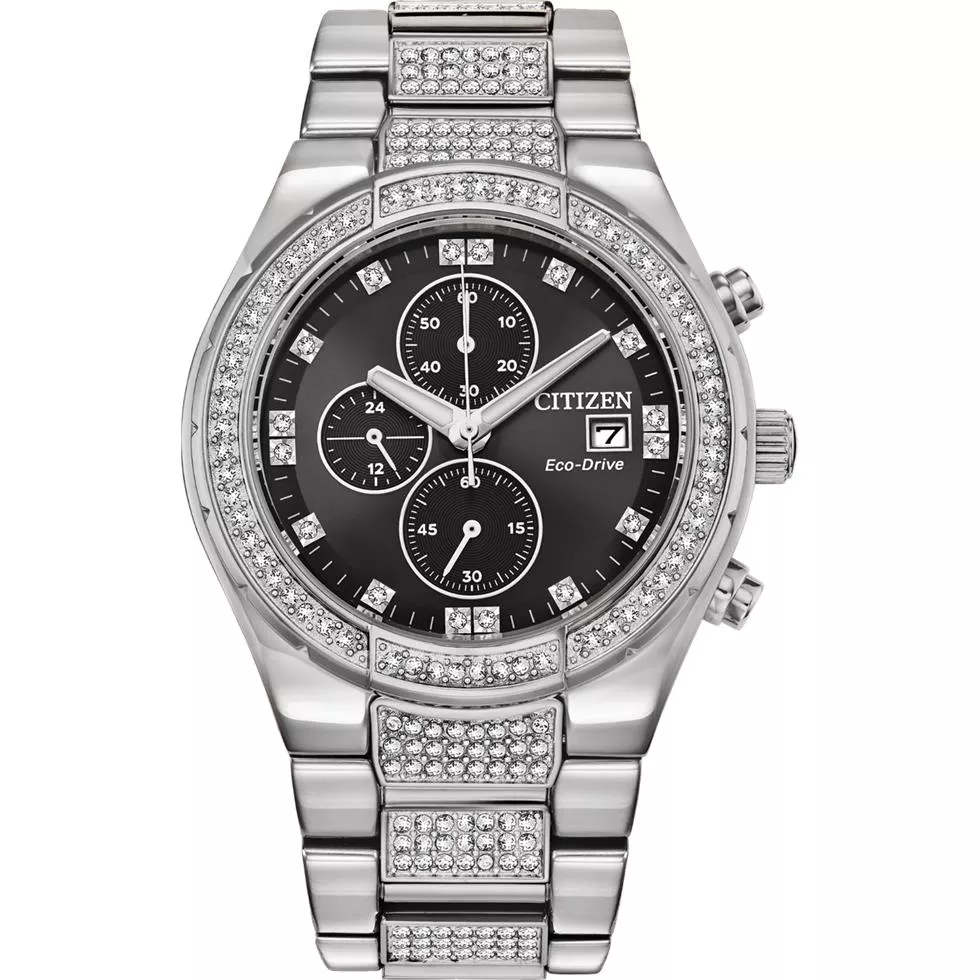 Citizen Crystal Stainless Steel Watch 42mm
