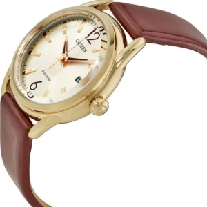 Citizen Drive Burgundy Leather Strap Women's Watch 34mm