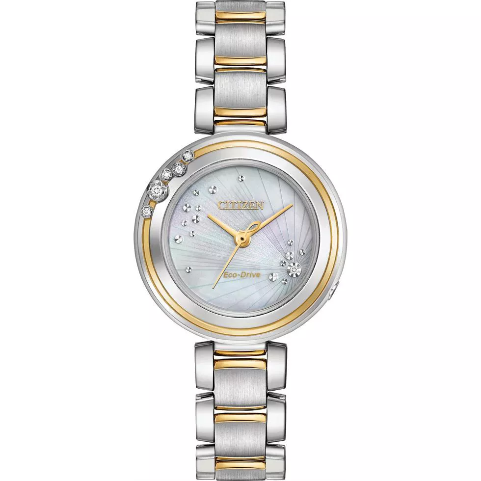 Citizen L CARINA 6-Diamond Eco-Drive Ladies Watch 28MM