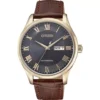 Citizen Men Automatic Leather Strap Watch 41mm