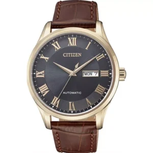 Citizen Men Automatic Leather Strap Watch 41mm