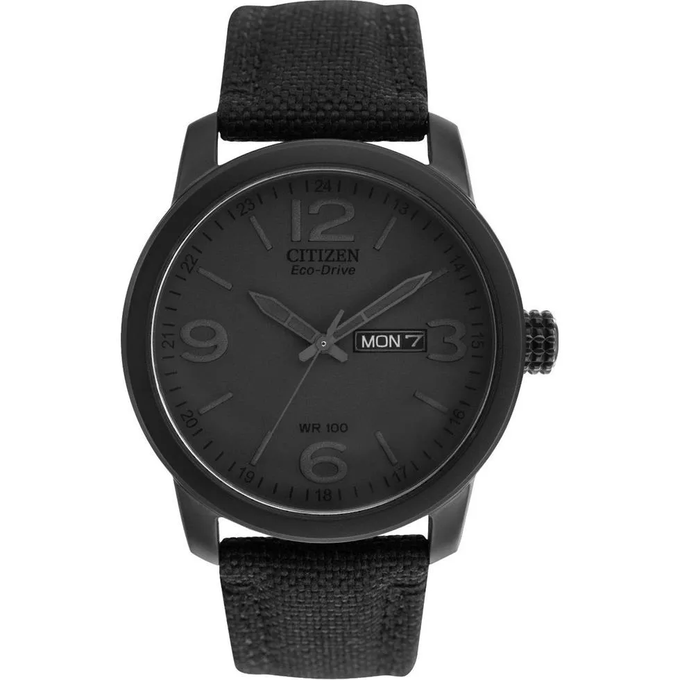Citizen Chandler Canvas Strap Men's Black Watch 42mm