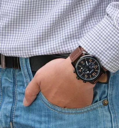 Citizen Men's Chronograph Leather Strap Watch 42mm