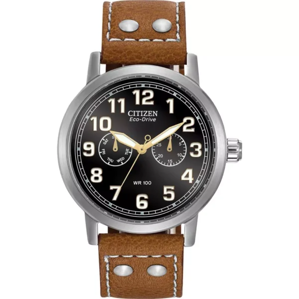 Citizen AVION Eco-Drive Avion Brown Watch 43mm