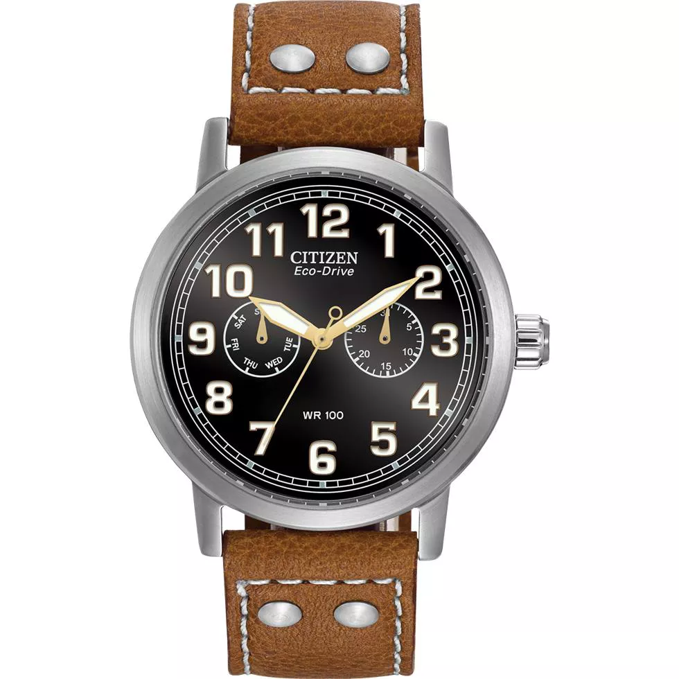 Citizen AVION Eco-Drive Avion Brown Watch 43mm