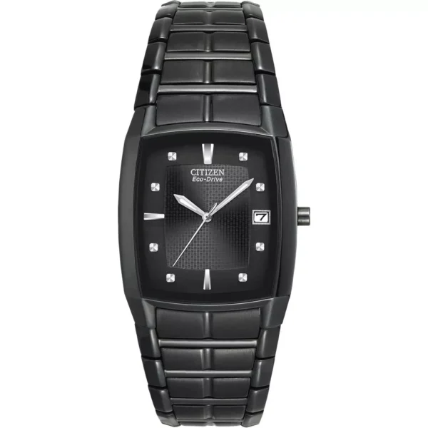 Citizen Men's Eco-Drive Black Ion-Plated Watch, 31mm