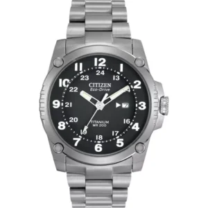 Citizen Men's Eco-Drive Shock Proof Titanium Watch, 43mm