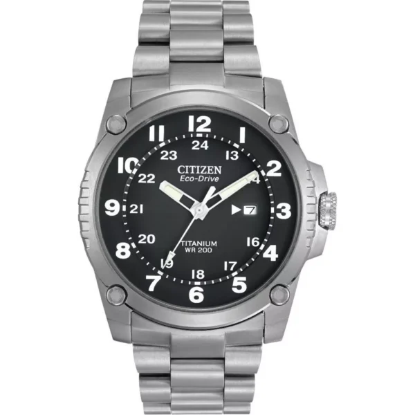 Citizen Men's Eco-Drive Shock Proof Titanium Watch, 43mm