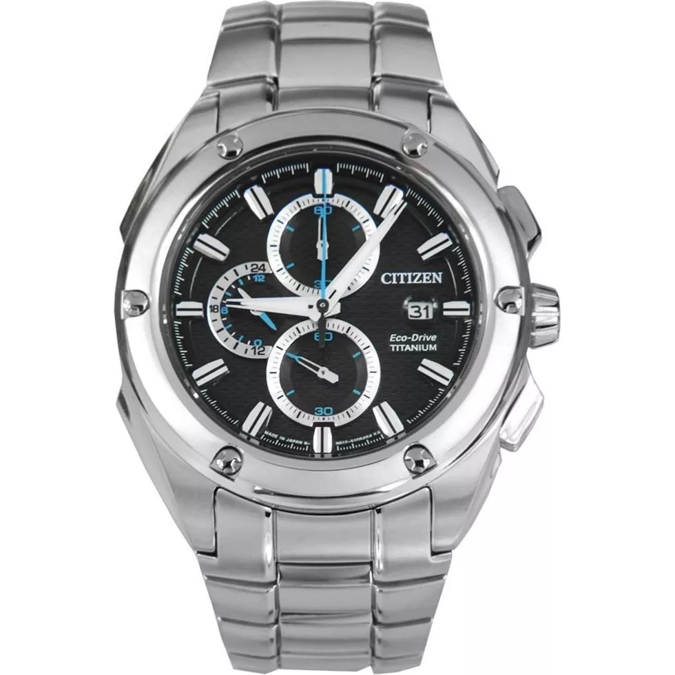 Citizen NIGHTHAWK Eco-Drive Titanium Quartz Watch 46mm