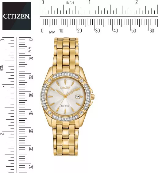 CITIZEN Silhouette Crystal Champagne Watch 28mm